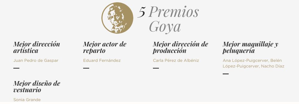5 Goya a "Mientras dure la Guerra" 